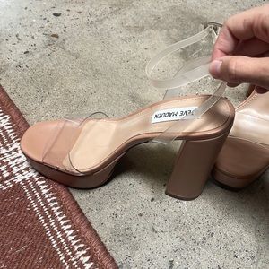 Steve Madden Lucite Clear Platform Heels